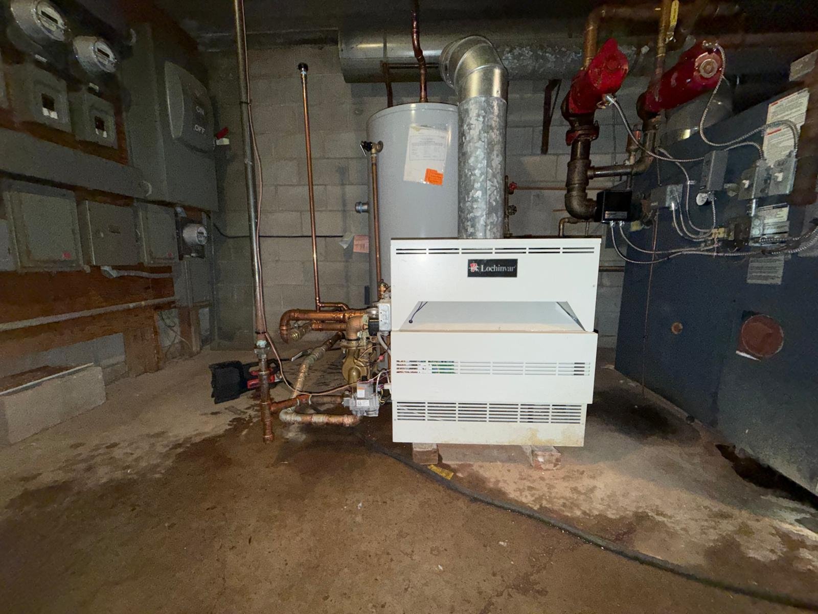 Boiler and storage tank setup to heat domestic hot water